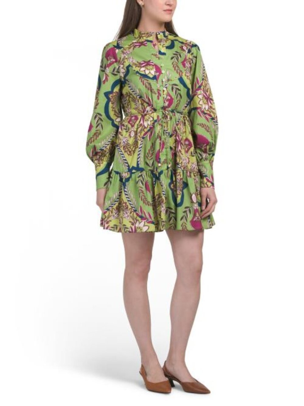BCBG Long Sleeve Printed Mini Dress
